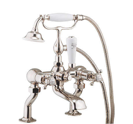 Crosswater Belgravia Bath Shower Mixer Tap (Crosshead, Nickel).