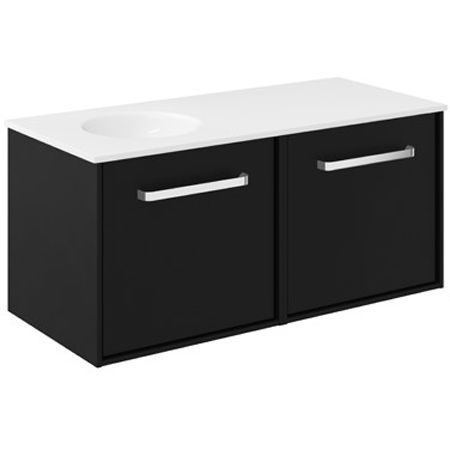 Crosswater Infinity Vanity Unit With LH Basin (1000mm, Matt Black).