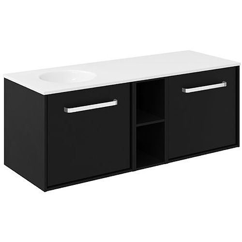 Crosswater Infinity Vanity Unit With LH Basin (1200mm, Matt Black).