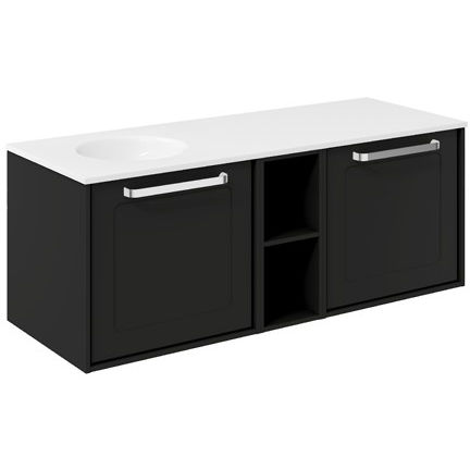 Crosswater Infinity Framed Vanity Unit With LH Basin (1200mm, M Black).