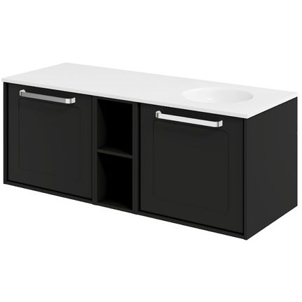 Crosswater Infinity Framed Vanity Unit With RH Basin (1200mm, M Black).