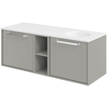 Crosswater Infinity Framed Vanity Unit With RH Basin (1200mm, S Grey).