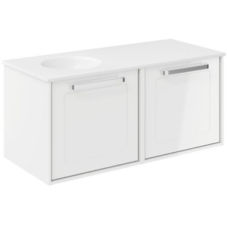 Crosswater Infinity Framed Vanity With LH Basin (1000mm, G White).