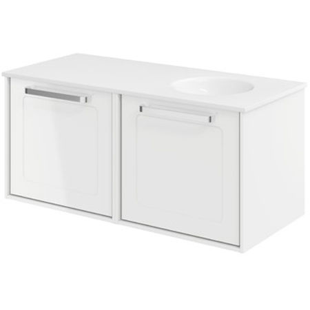 Crosswater Infinity Framed Vanity With RH Basin (1000mm, G White).