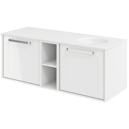 Crosswater Infinity Framed Vanity Unit With RH Basin (1200mm, G White).