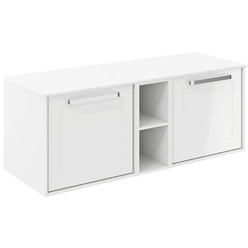 Crosswater Infinity Framed Vanity With White Top (1200mm, White Gloss).