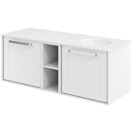 Crosswater Infinity Framed Vanity Unit With RH Basin (1200mm, M White).