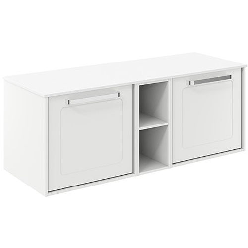 Crosswater Infinity Framed Vanity With White Top (1200mm, Matt White).