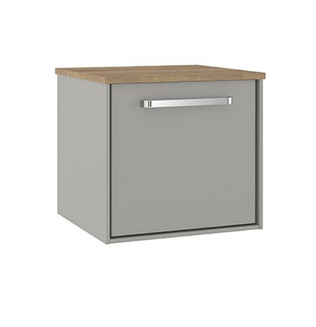 Crosswater Infinity Vanity Unit With Oak Top (500mm, Storm Grey Matt).