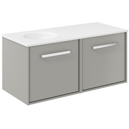 Crosswater Infinity Vanity Unit With LH Basin (1000mm, Storm Grey Matt).