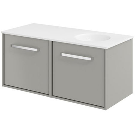 Crosswater Infinity Vanity Unit With RH Basin (1000mm, Storm Grey Matt).