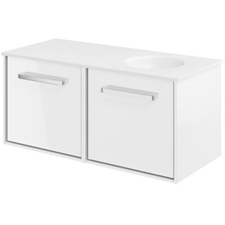 Crosswater Infinity Vanity Unit With RH Basin (1000mm, White Gloss).