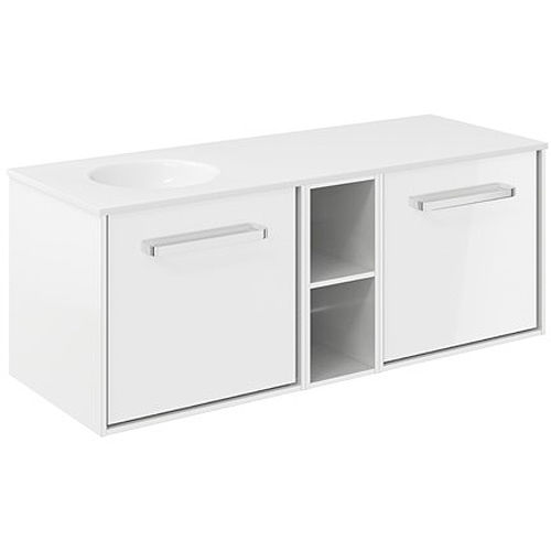 Crosswater Infinity Vanity Unit With LH Basin (1200mm, Gloss White).