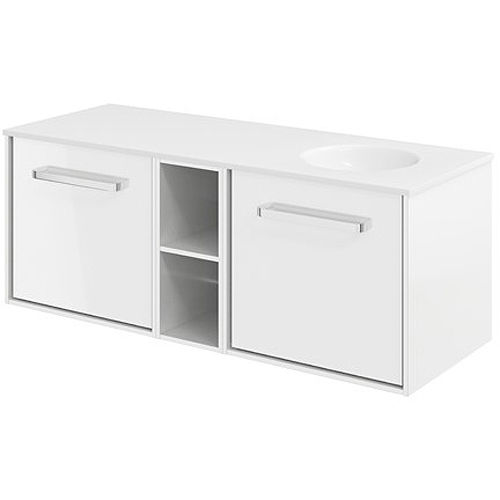 Crosswater Infinity Vanity Unit With RH Basin (1200mm, Gloss White).