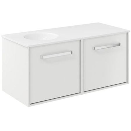 Crosswater Infinity Vanity Unit With LH Basin (1000mm, White Matt).