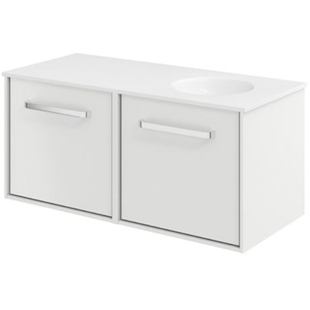 Crosswater Infinity Vanity Unit With RH Basin (1000mm, White Matt).