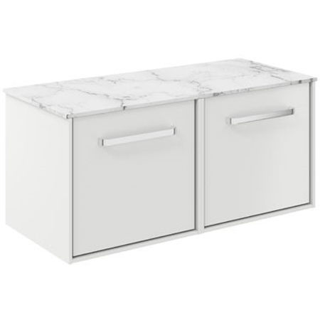 Crosswater Infinity Vanity Unit With Carrara Top (1000mm, White Matt).