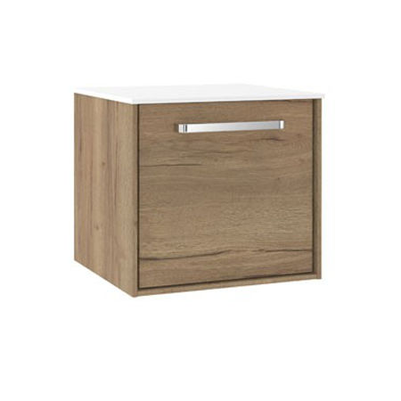 Crosswater Infinity Vanity Unit With White Top (500mm, Windsor Oak).