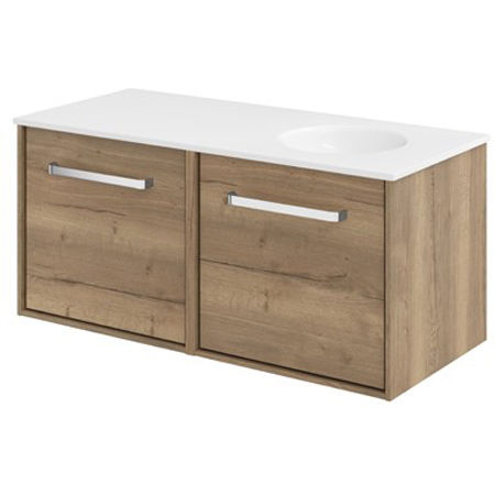 Crosswater Infinity Vanity Unit With RH Basin (1000mm, Windsor Oak).