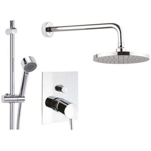 Crosswater Kai Lever Showers Manual Shower Valve With Slide Rail Kit & Head (Chrome).