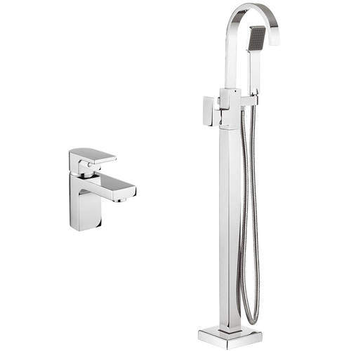 Crosswater Planet Basin & Floor Standing Bath Shower Mixer Tap Pack.