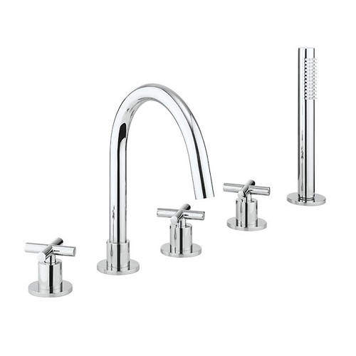 Crosswater MPRO Crosshead Bath Shower Mixer Tap (5 Hole, Chrome).