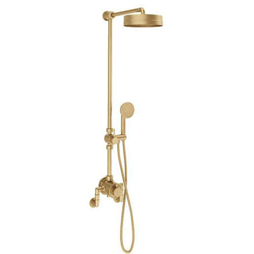 Crosswater MPRO Industrial Thermostatic Shower Kit (Unlac Brass).