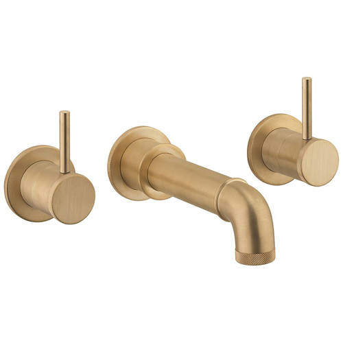 Crosswater Industrial Wall Mounted Bath Filler Tap (Unlac Brushed Brass).