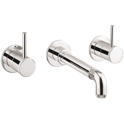 Crosswater Industrial Wall Mounted Basin Mixer Tap (Chrome).