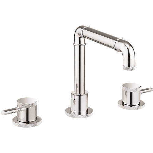 Crosswater Industrial 3 Hole Basin Mixer Tap (Chrome).