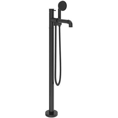 Crosswater Industrial Floor Standing Bath Shower Mixer Tap (Carbon Black).