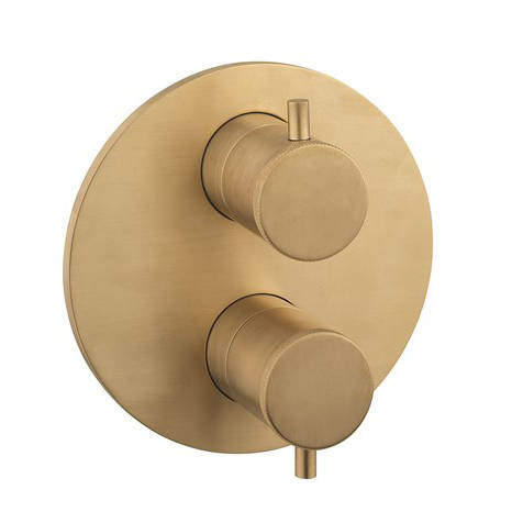 Crosswater Industrial Crossbox 3 Outlet Shower Valve ((Un Brushed Brass).