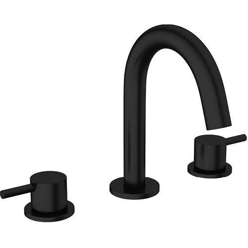 Crosswater MPRO Basin Mixer Tap (3 Hole, Matt Black).