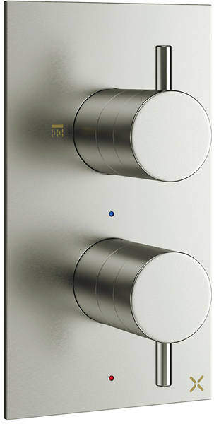 Crosswater Mike Pro Thermostatic Shower Valve With 2 Outlets (B Steel).