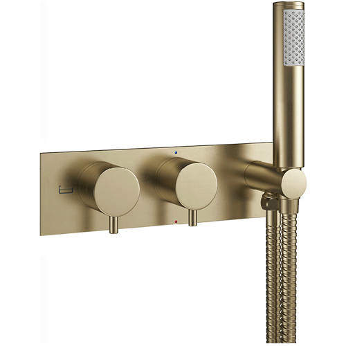 Crosswater MPRO Thermostatic Shower Valve With Handset (B Brass).