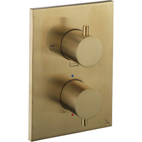 Crosswater MPRO Crossbox 3 Outlet Shower / Bath Valve (Brushed Brass).