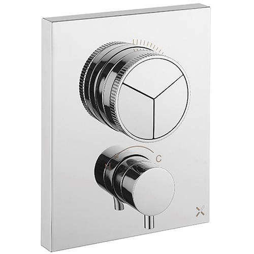 Crosswater MPRO Crossbox Push 3 Outlet Shower Valve (Chrome).