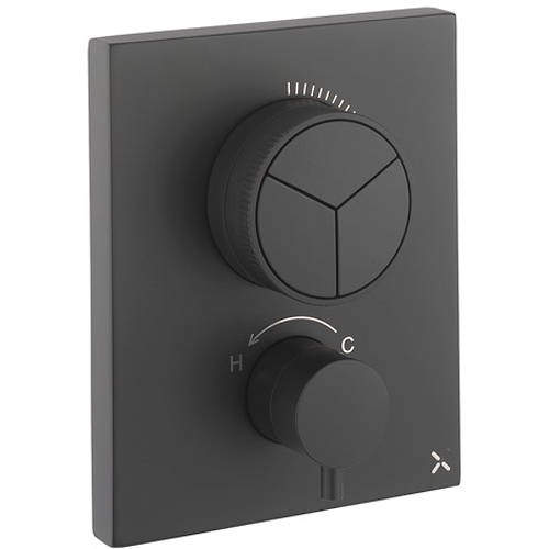 Crosswater MPRO Crossbox Push 3 Outlet Shower Valve (Matt Black).