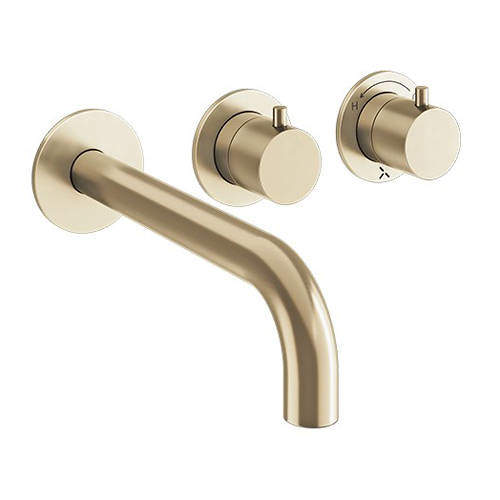 Crosswater Module Shower Valve With Spout (2 Outlets, Brushed Brass).