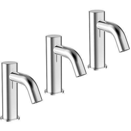 Crosswater MPRO 3 x Sensor Monoblock Basin Taps (Chrome).