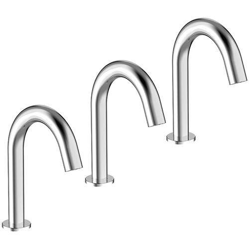 Crosswater MPRO 3 x Sensor Deck Mounted Basin Taps (Chrome).