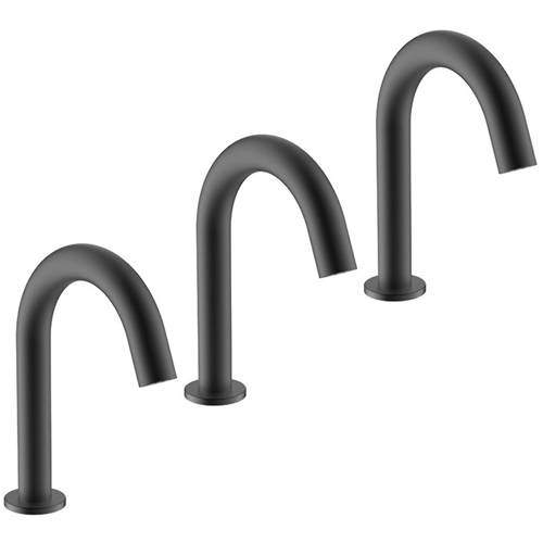 Crosswater MPRO 3 x Sensor Deck Mounted Basin Taps (Matt Black).