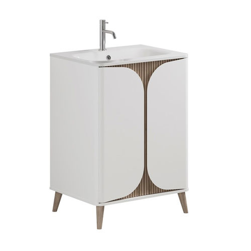 Crosswater Tambour Vanity Unit With Basin (600mm, White Matt).