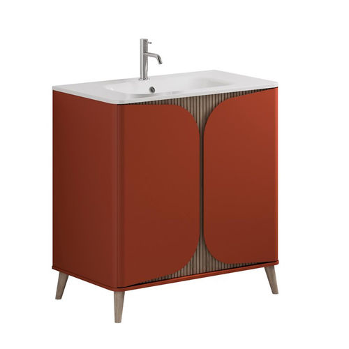 Crosswater Tambour Vanity Unit With Basin (800mm, Soft Clay).