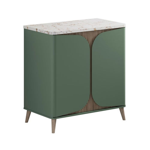 Crosswater Tambour Vanity Unit With Marble Top (800mm, Sage Green).