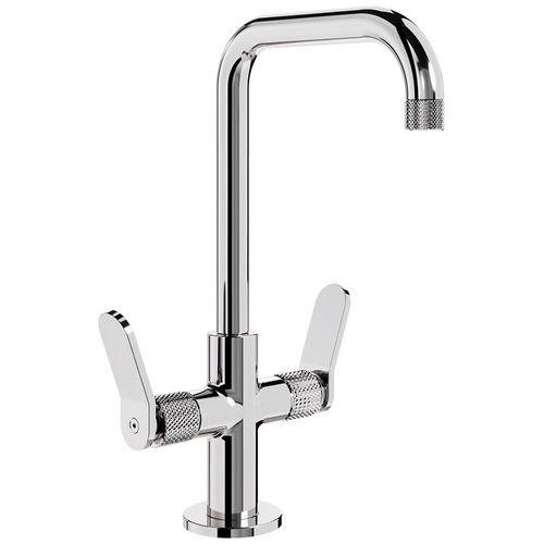 Crosswater Calix Mono Basin Mixer Tap With Lever Handles (Chrome).