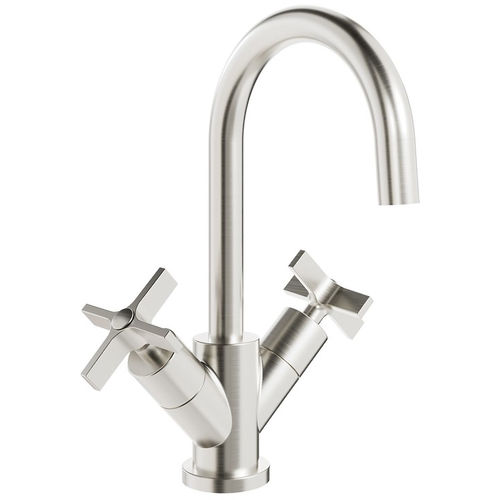 Crosswater Clover Mono Basin Mixer Tap With Crosshead Handles (Br Metallic).