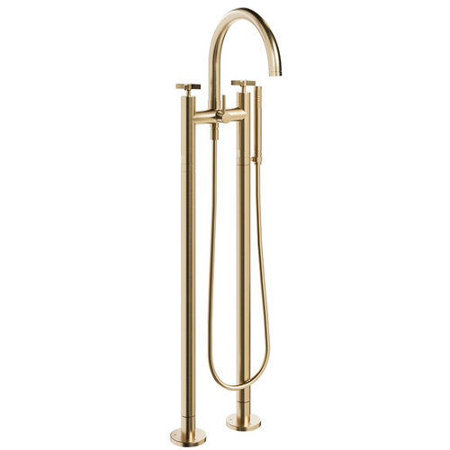 Crosswater Clover Floorstanding Bath Shower Mixer Tap (Br Brass).