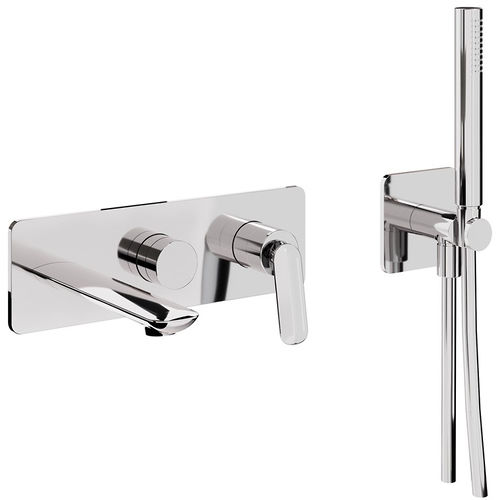 Crosswater Huck Wall-Mounted Bath Shower Mixer Tap (Chrome).