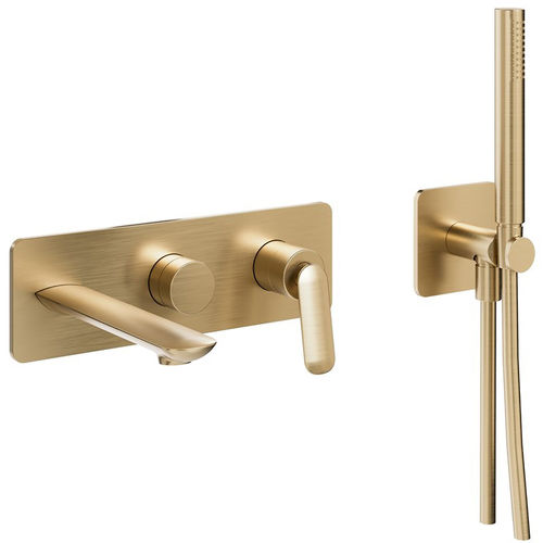 Crosswater Huck Wall-Mounted Bath Shower Mixer Tap (Br Brass).